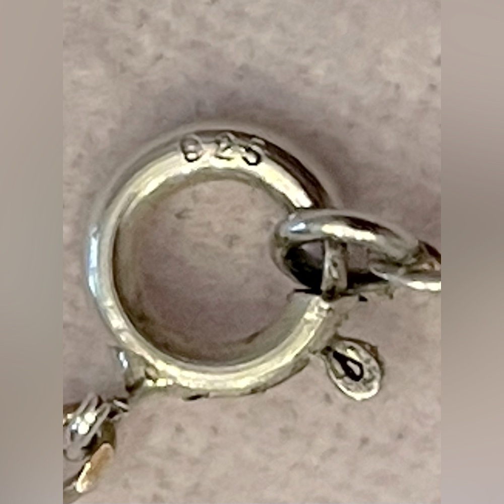 Estate find pretty necklace with glass stones clasp is stamped 925 boho hippie - Picture 3 of 7